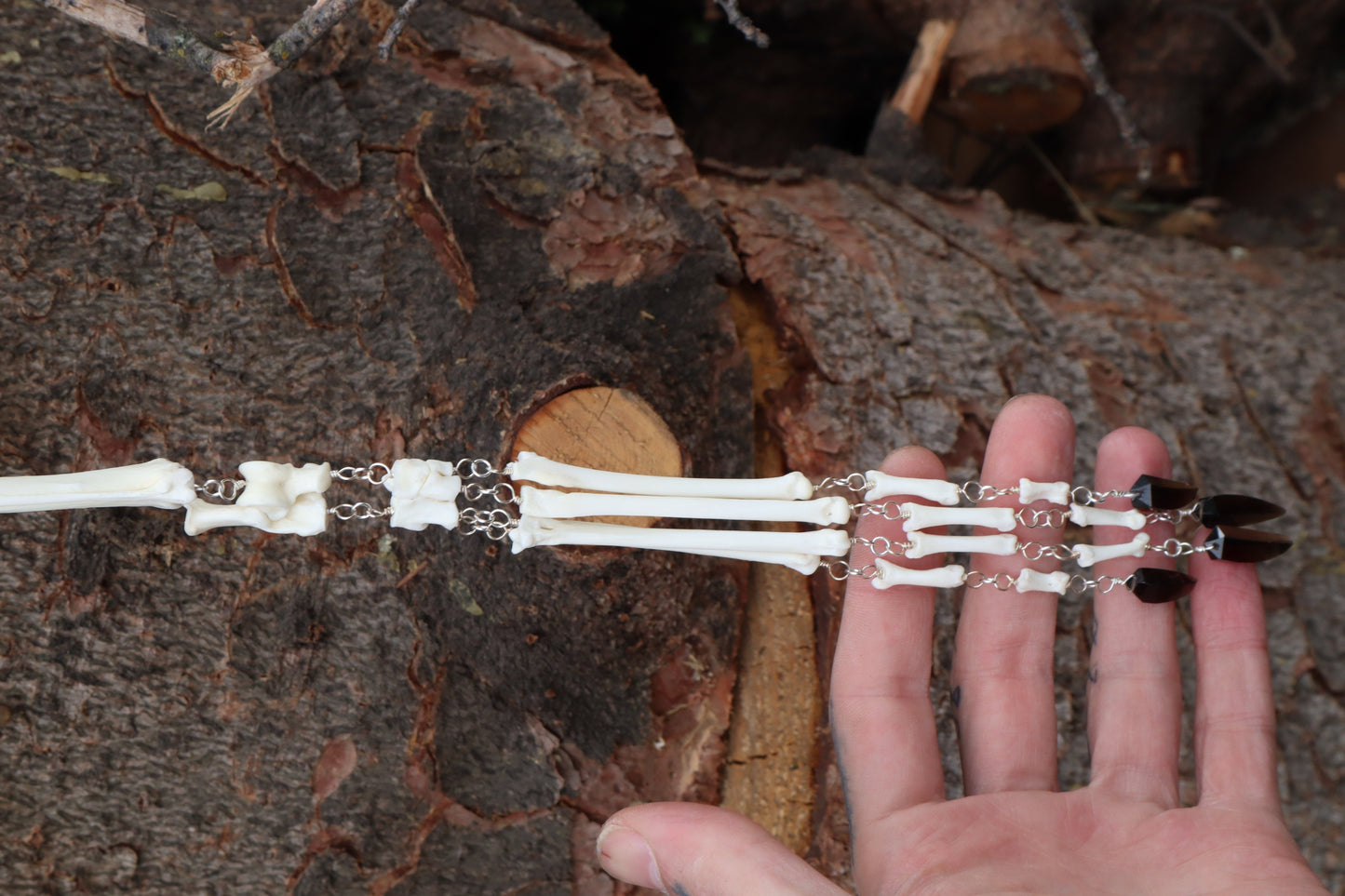 Red Fox Leg Fluid Articulation with Smoky Quartz "Claws"