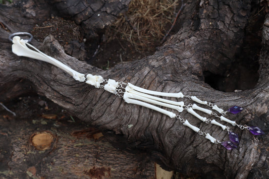 Red Fox Leg Fluid Articulation with Amethyst "Claws"