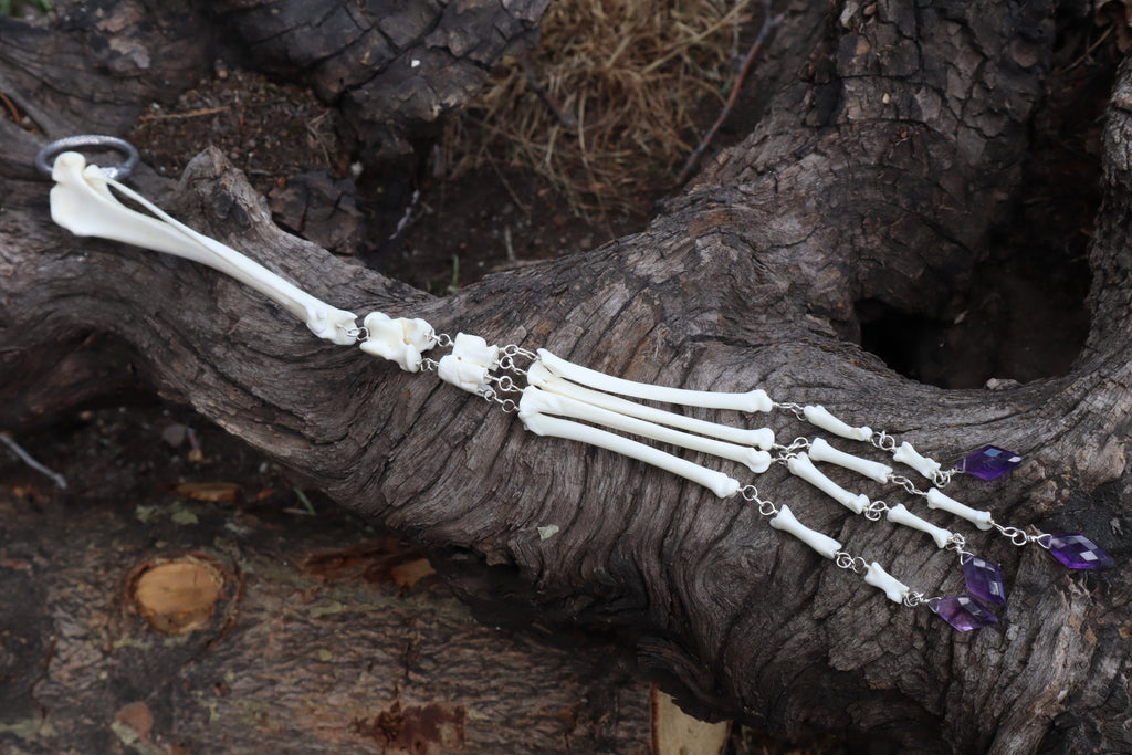 Red Fox Leg Fluid Articulation with Amethyst "Claws"