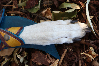 Damascus Gray Wolf Paw Knife with Crescent Moon Sheath