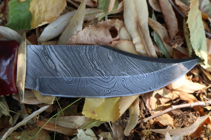 Damascus Gray Wolf Paw Knife with Celtic Wolf Sheath