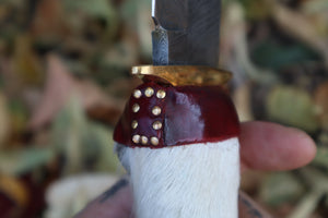 Damascus Gray Wolf Paw Knife with Celtic Wolf Sheath