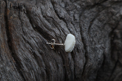 Gray Wolf Bone Stud Earring