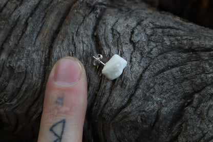 Gray Wolf Bone Stud Earring