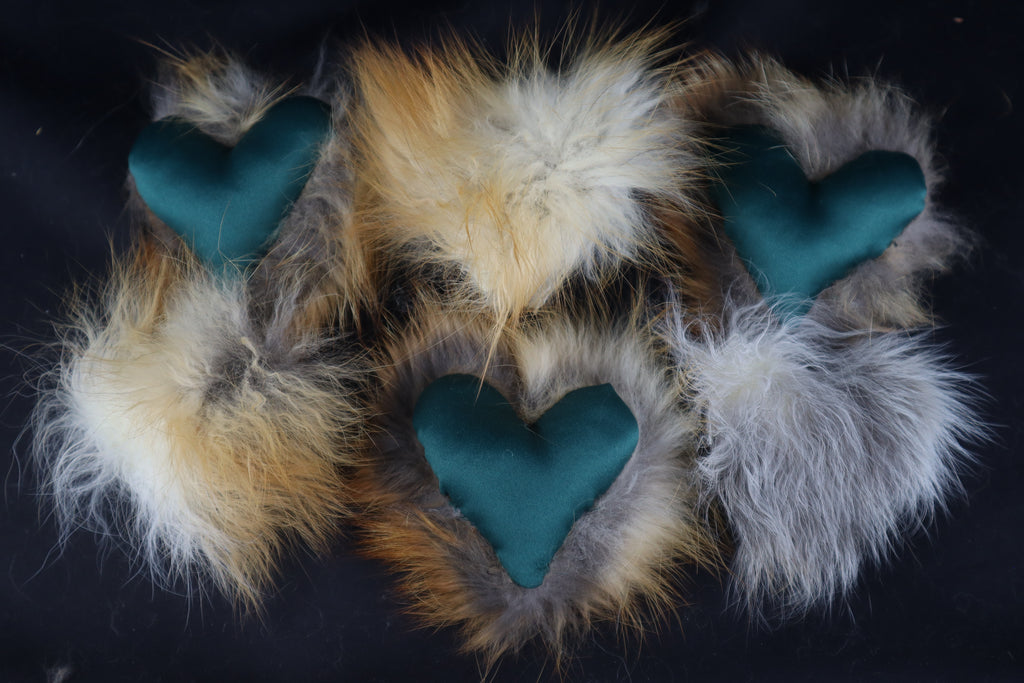 Red Fox Plush Hearts