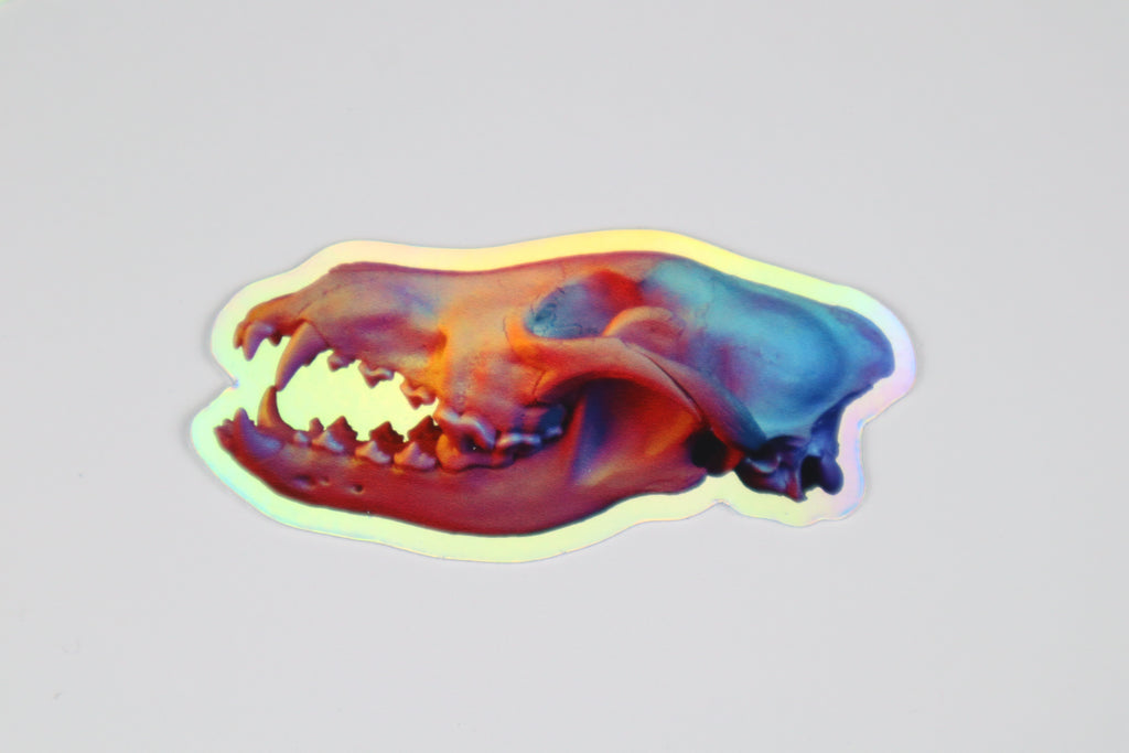 Wolf Skull Sticker - Holographic