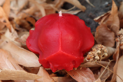 Cat Skull Candle - Red Beeswax