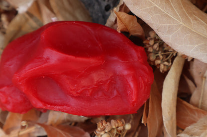 Cat Skull Candle - Red Beeswax