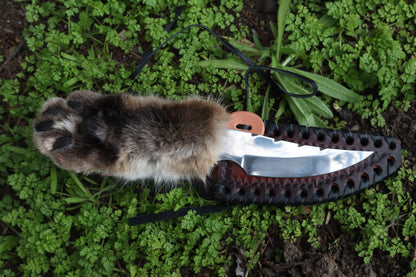 XL Bobcat Paw Knife and Sheath