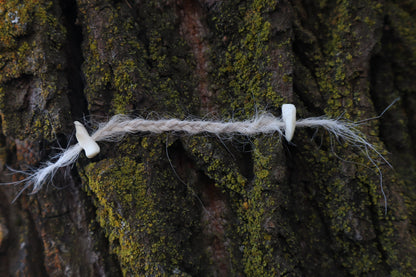 Gray Wolf Hair Braid with Black Wolf Bone Beads