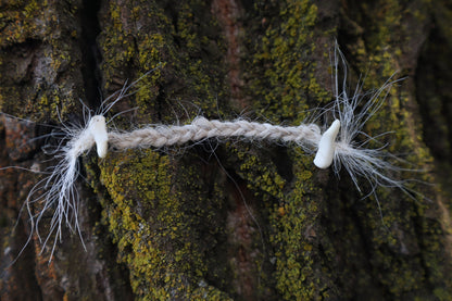 Gray Wolf Hair Braid with Black Wolf Bone Beads