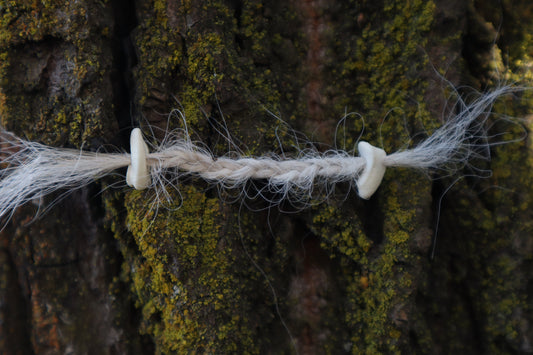 Gray Wolf Hair Braid with Black Wolf Bone Beads