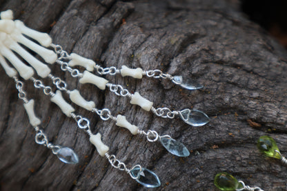 Fluid Striped Skunk Paw Articulation with Sky Blue Topaz “Claws”