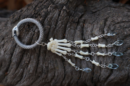 Fluid Striped Skunk Paw Articulation with Sky Blue Topaz “Claws”