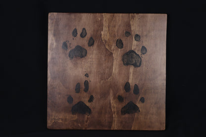 Reserved for Ryn - Large Mountain Lion Paw Prints on Wood