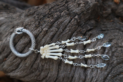 Fluid Striped Skunk Paw Articulation with Sky Blue Topaz “Claws”