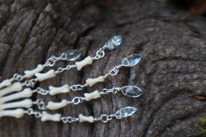 Fluid Striped Skunk Paw Articulation with Sky Blue Topaz “Claws”