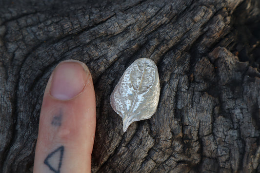 Self Heal Leaf Charm - .999 Fine Silver