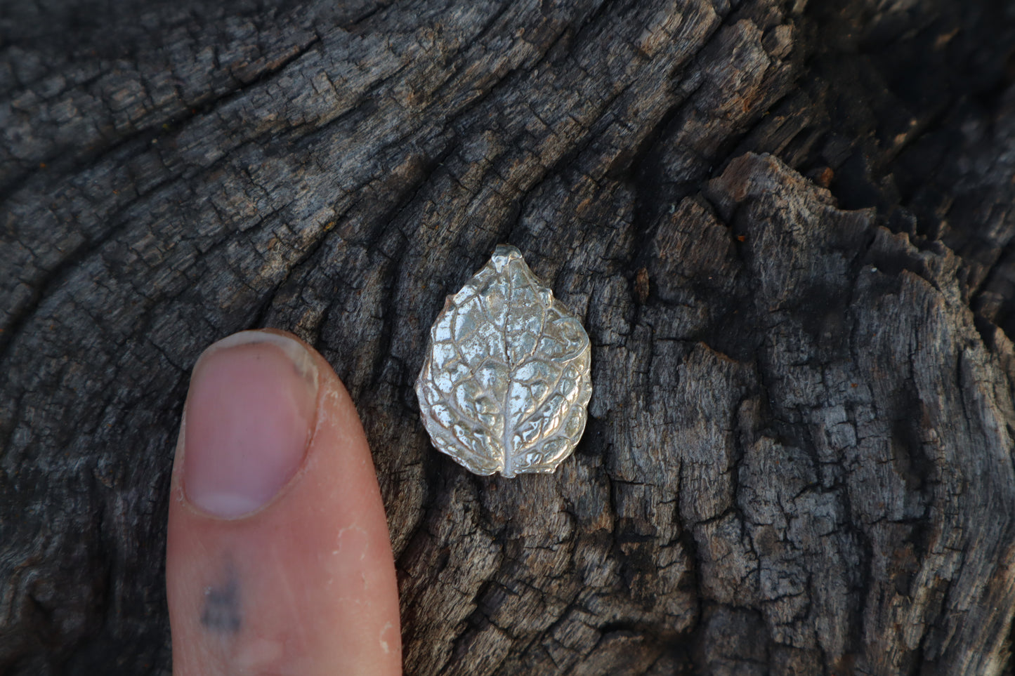 Peppermint Leaf Charm - .999 Fine Silver