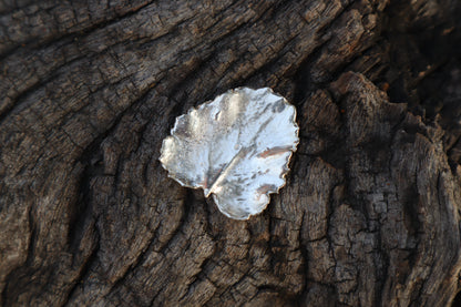 Marshmallow Leaf Charm - .999 Fine Silver