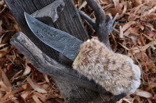 Damascus Bobcat Paw Athame