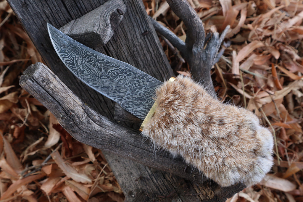 Damascus Bobcat Paw Athame
