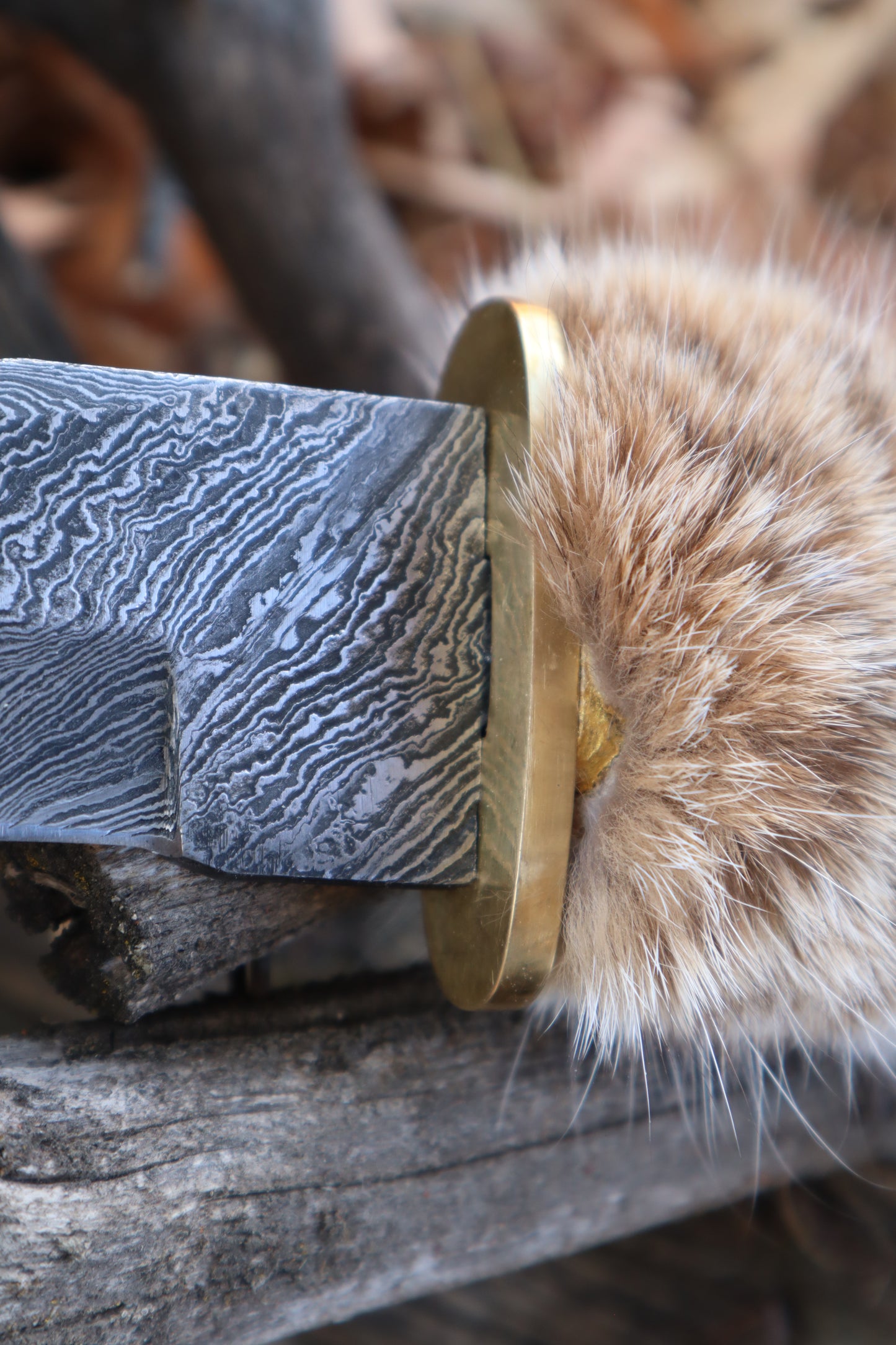 Damascus Bobcat Paw Athame