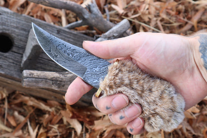 Damascus Bobcat Paw Athame