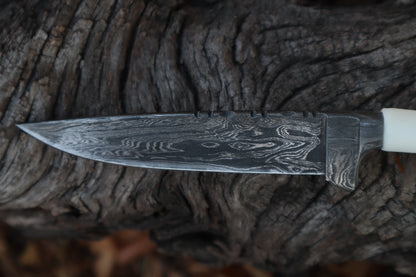 Damascus Whitetail Fawn Femur Athame