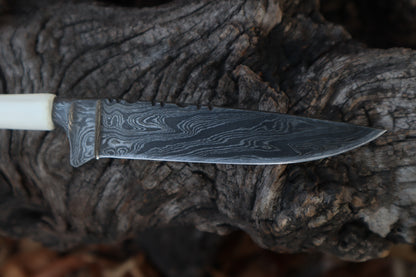 Damascus Whitetail Fawn Femur Athame