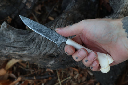 Damascus Whitetail Fawn Femur Athame