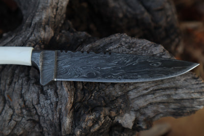 Damascus Whitetail Fawn Femur Athame