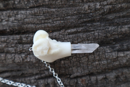 Domestic Cat Femur Pendulum with Ouroboros Ring