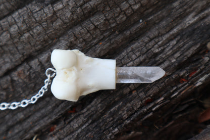 Domestic Cat Femur Pendulum with Ouroboros Ring