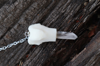 Domestic Cat Femur Pendulum with Ouroboros Ring