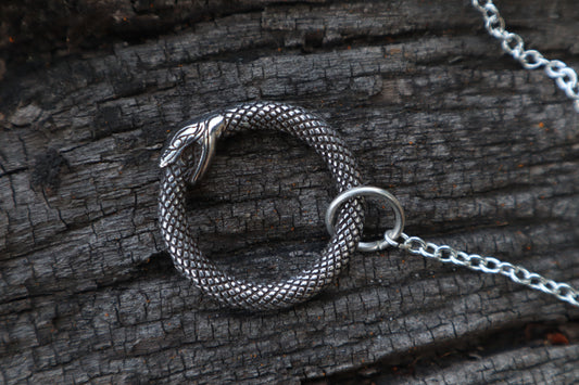 Domestic Cat Femur Pendulum with Ouroboros Ring