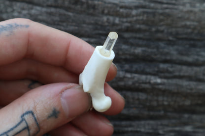 Domestic Cat Femur Pendulum with Ouroboros Ring