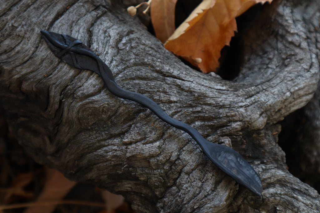 Hagall Leaf Goat Horn Offering Spoon