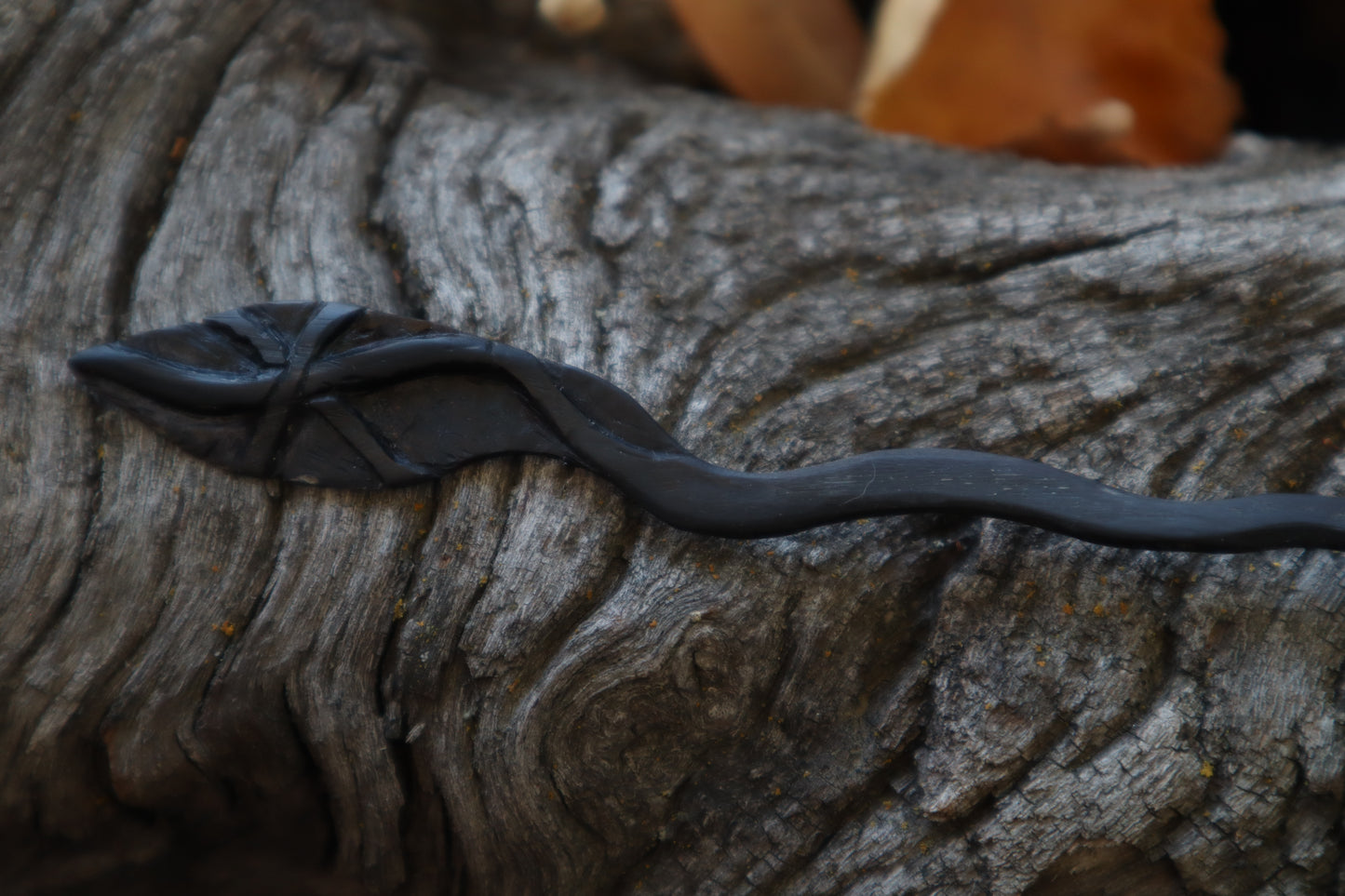 Hagall Leaf Goat Horn Offering Spoon