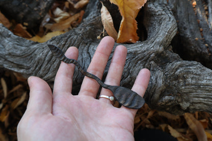 Hagall Leaf Goat Horn Offering Spoon