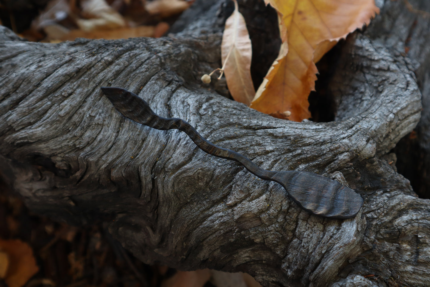 Hagall Leaf Goat Horn Offering Spoon