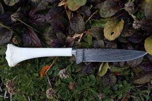 Damascus Whitetail Fawn Tibia Knife