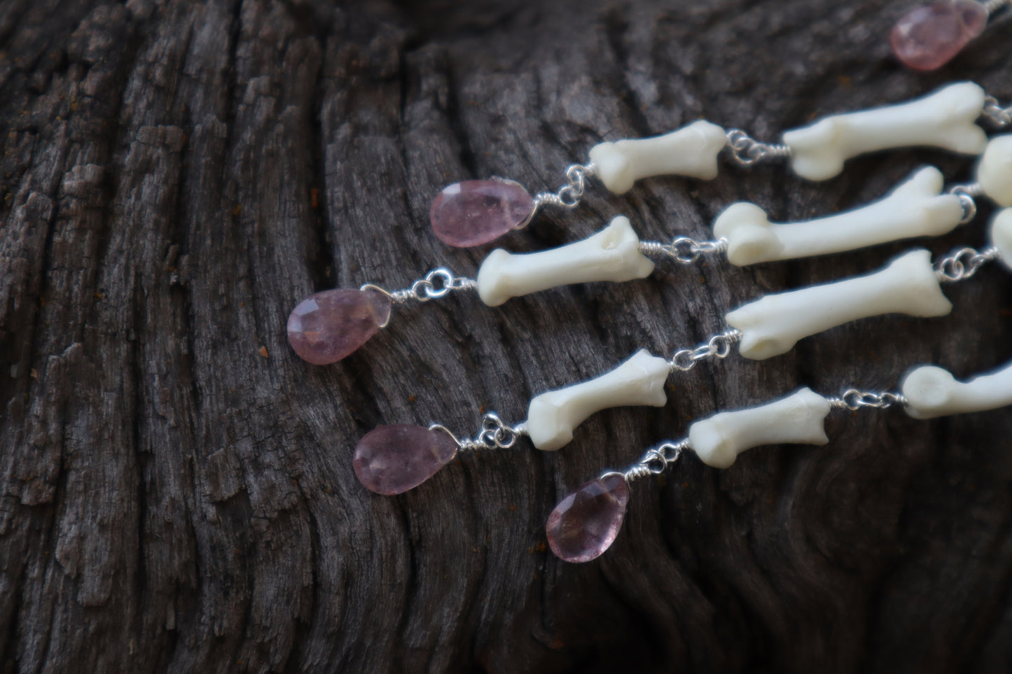 Fluid Bobcat Paw Articulation with Strawberry Quartz “Claws”