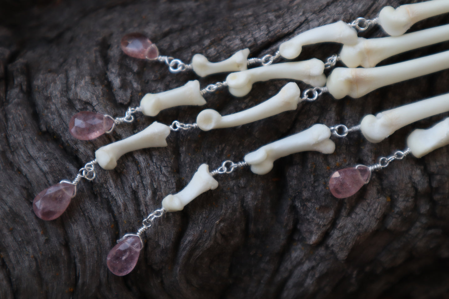 Fluid Bobcat Paw Articulation with Strawberry Quartz “Claws”