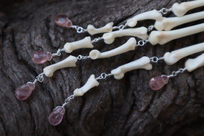 Fluid Bobcat Paw Articulation with Strawberry Quartz “Claws”