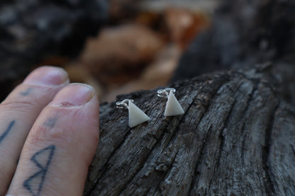 Gray Wolf Bone Trismegistus Earrings