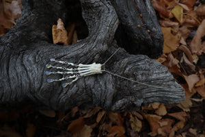 Fluid Striped Skunk Paw Articulation Necklace with Opal “Claws”