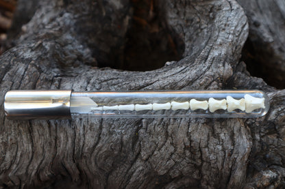 Whitetail Fawn Tail Articulation in Vintage Glass Test Tube