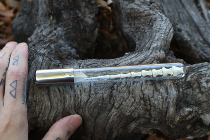 Whitetail Fawn Tail Articulation in Vintage Glass Test Tube