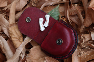 Mountain Lion Bone Divination Set - Burgundy and Jet Black